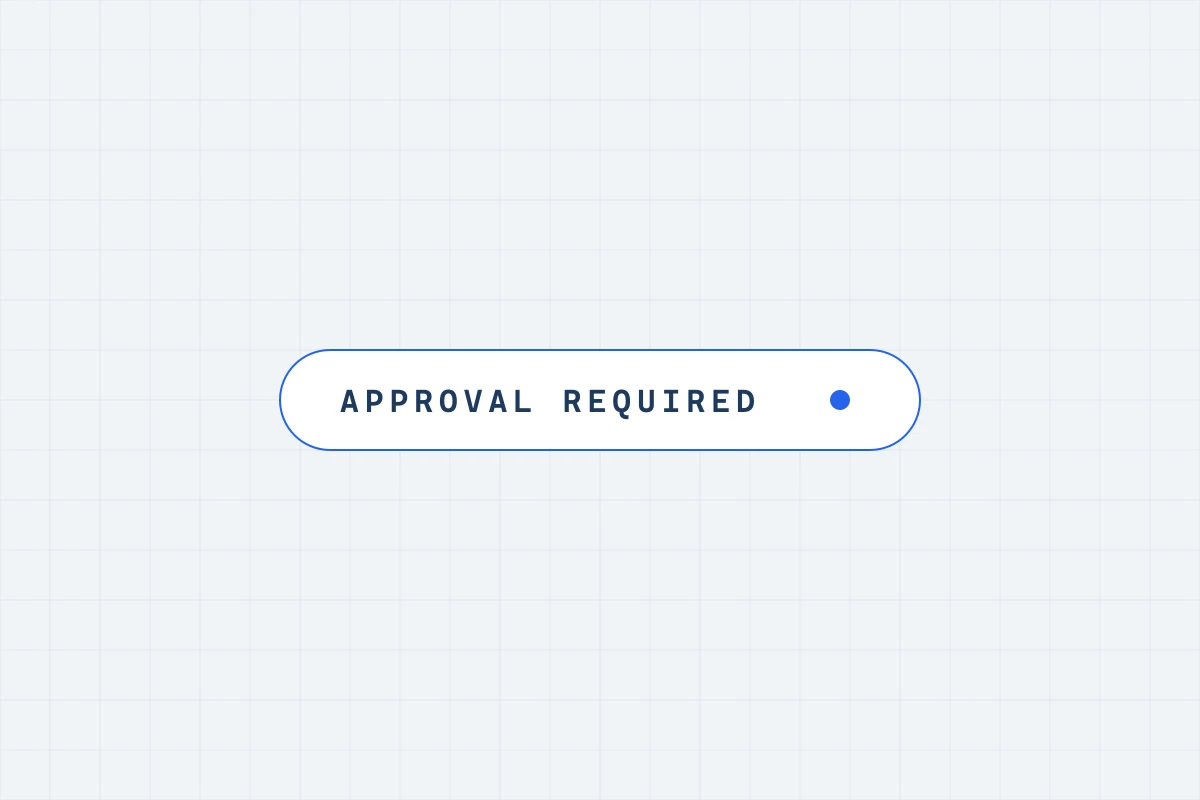 Status label reading "Approval required"